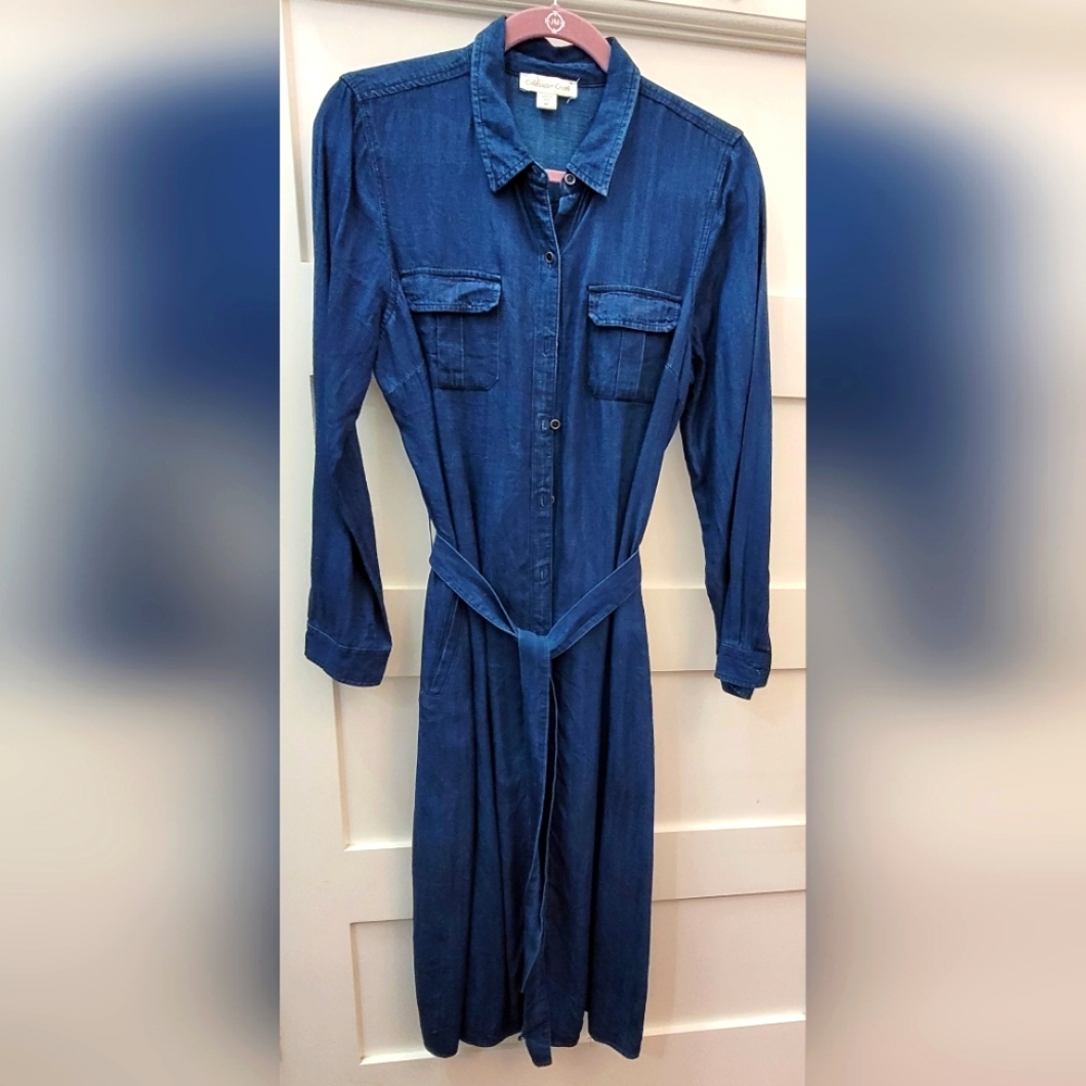 Coldwater Creek Tencel Denim Button Down Dress MP
